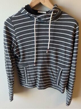 Marine Layer Charcoal Striped Hoodie